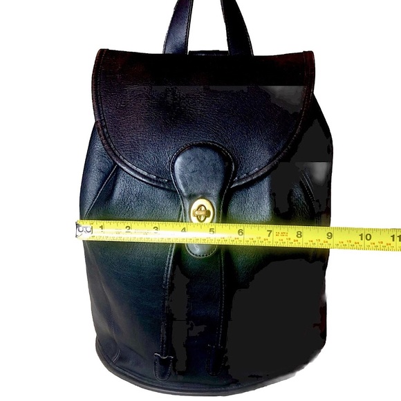 Vintage COACH Black Leather Weekend Backpack Rucksack Large Daypack 9943 USA COA - Picture 9 of 17